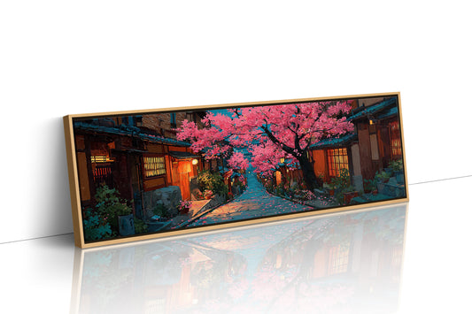 Lantern Street Beneath Cherry Blossoms
