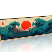 Crimson Sun Rising Over Ocean Waves