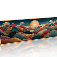 Ornate Sunrise Over Patterned Hills