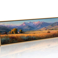 Golden Fields Beneath Mountain Peaks