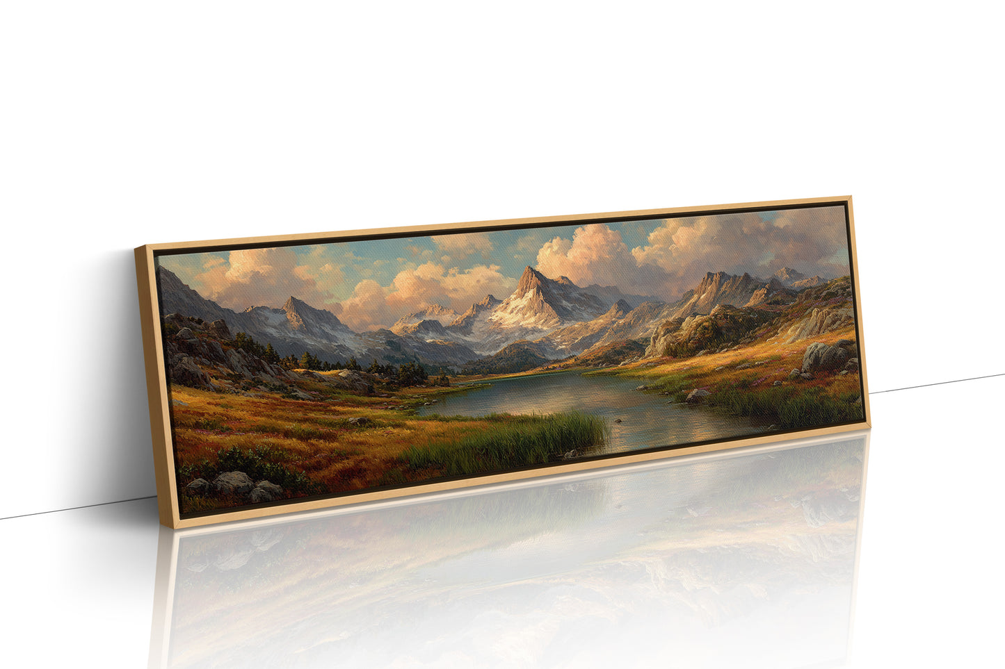 Golden Valley Beneath Alpine Peaks