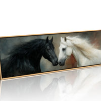 Black And White Horses In Quiet Harmony