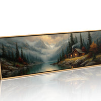 Cabin Glow In Misty Mountain Valley