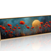 Moonlit Red Poppy Field Dreamscape