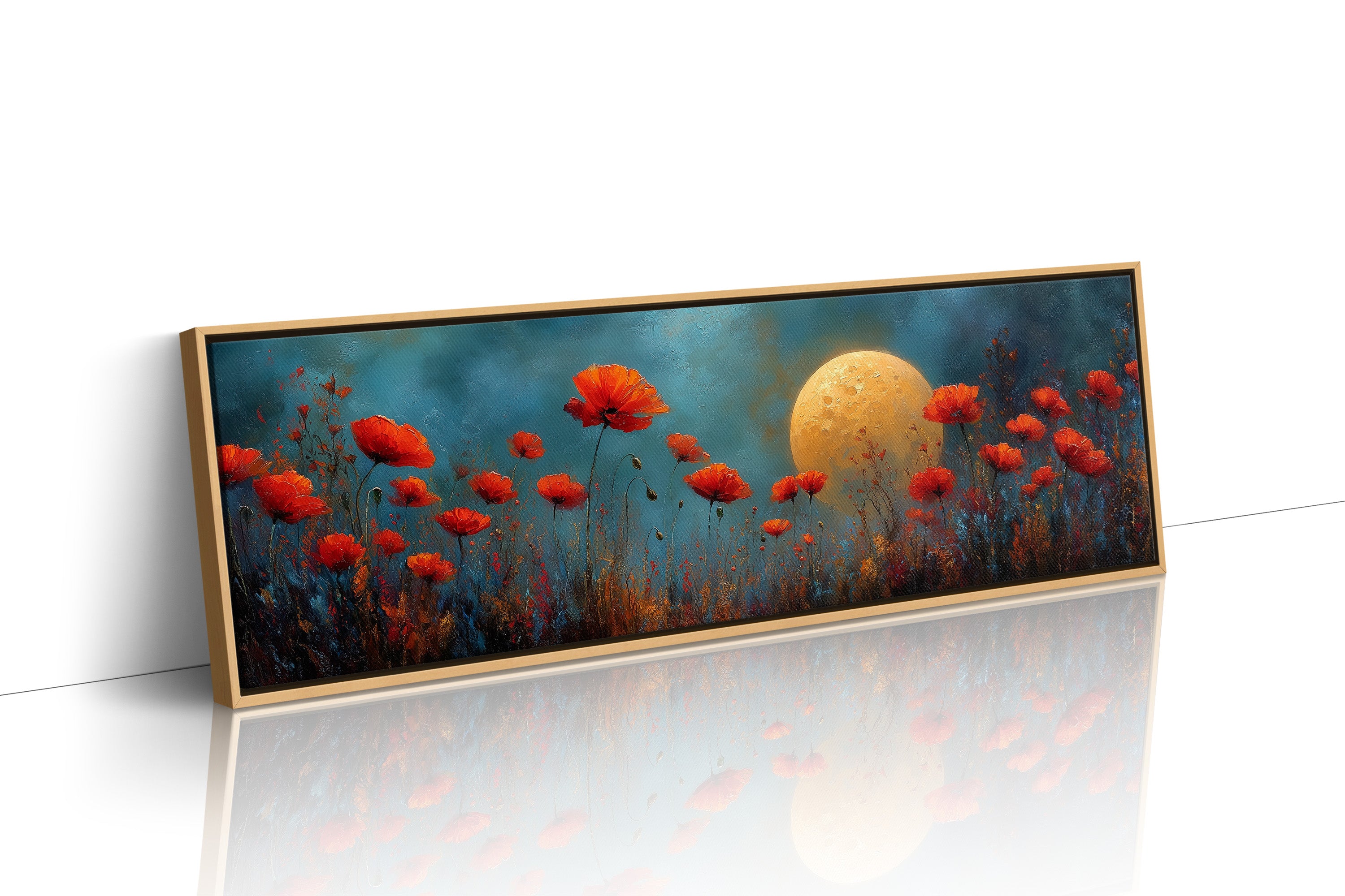 Moonlit Red Poppy Field Dreamscape