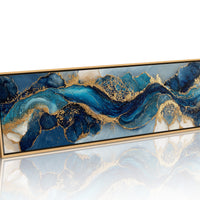 Blue And Gold Abstract Fluid Art