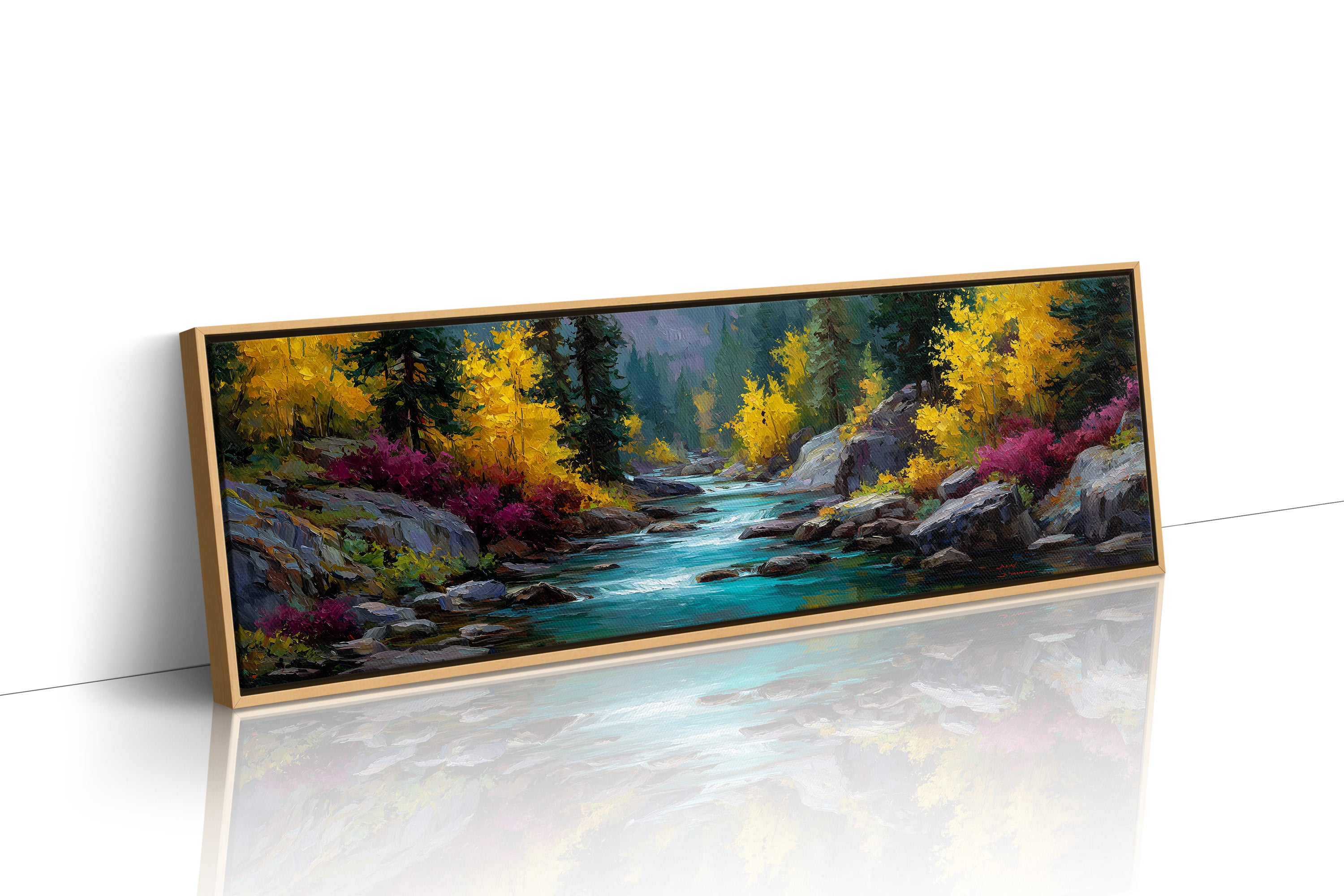 Autumn River Through Golden Pines