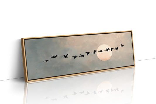 Wild Geese Crossing The Pale Moon