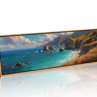 Golden Cliffs Above The Turquoise Sea