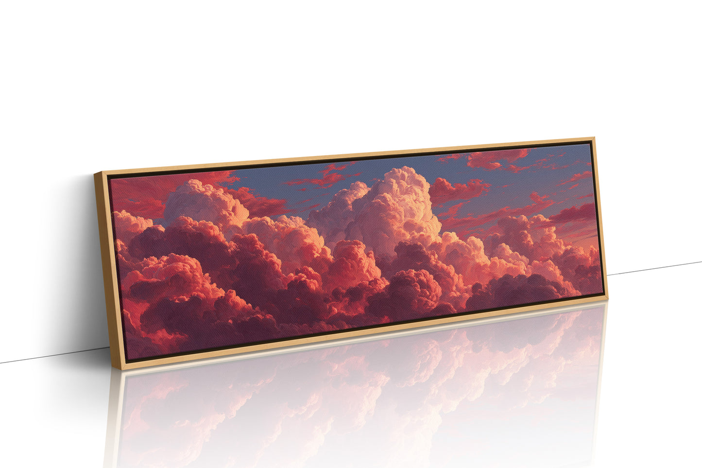 Crimson Clouds At Golden Sunset