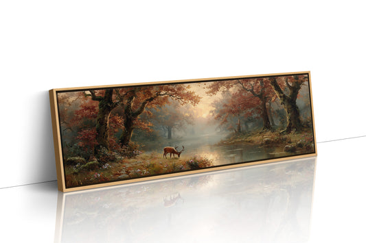 Autumn Stag By The Quiet Water
