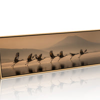 Cranes Rising Across Quiet Waters