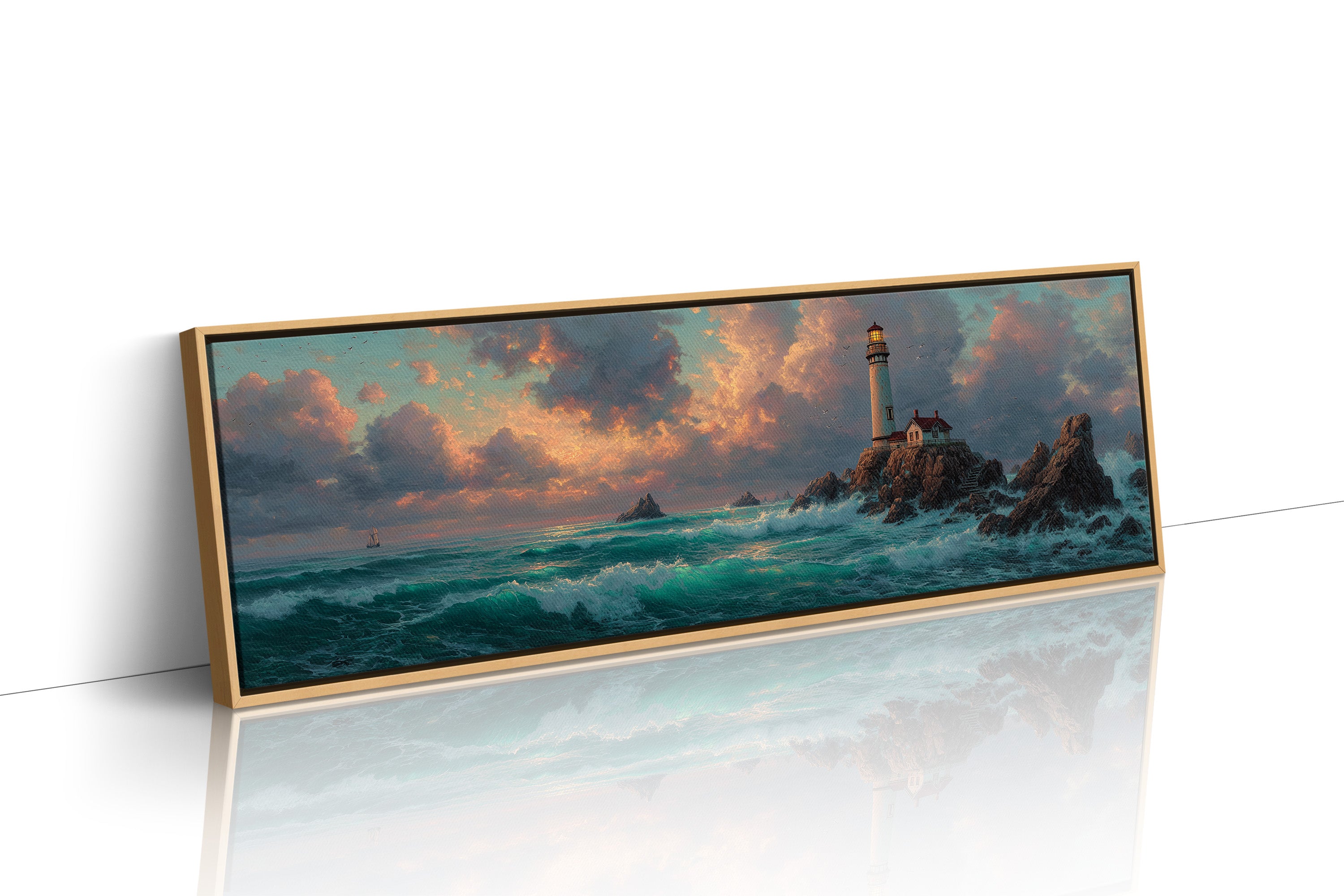 Lighthouse at Stormy Sunset