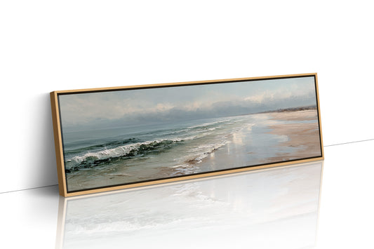 Soft Ocean Waves on a Serene Misty Shore