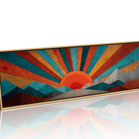 Retro Sunrise Over Painted Peaks