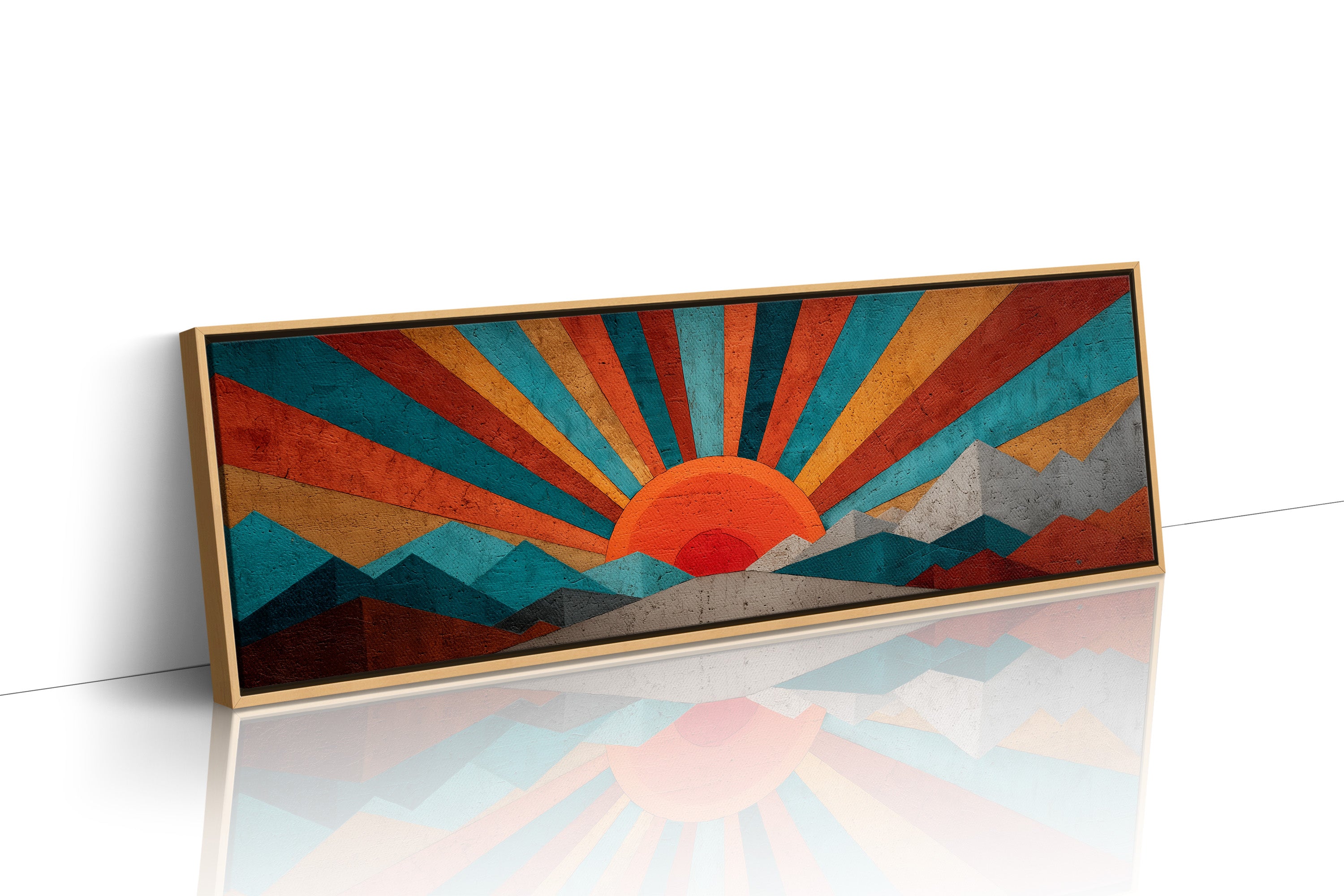 Retro Sunrise Over Painted Peaks