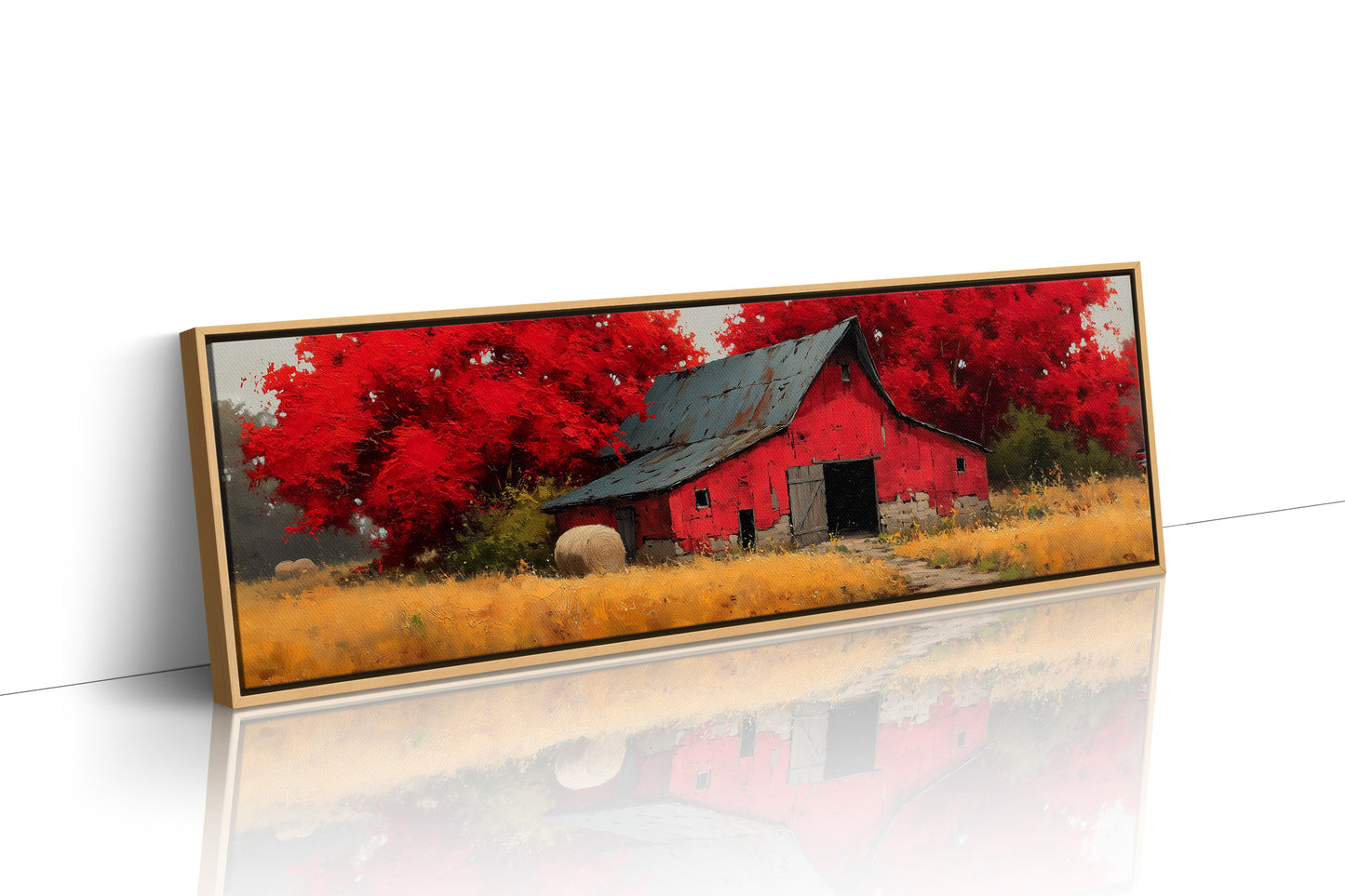 Red Barn Beneath the Autumn Blaze