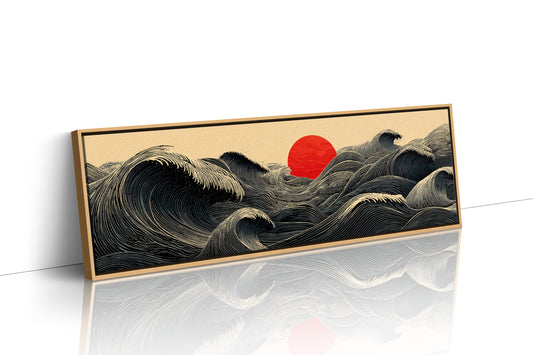 Waves Gather Before the Red Sun