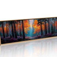 Firelight Through the Autumn Pines