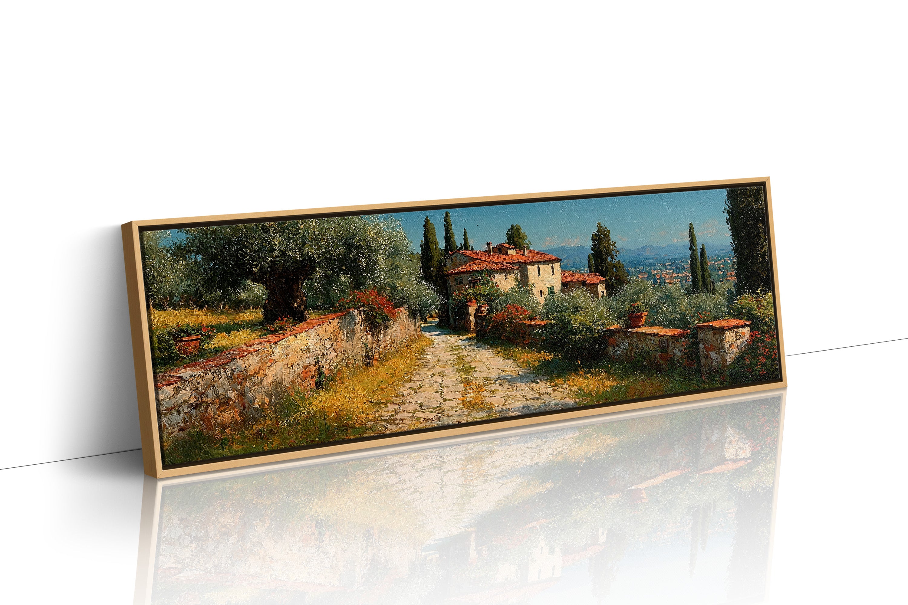Tuscan Path Through Sunlit Olive Groves