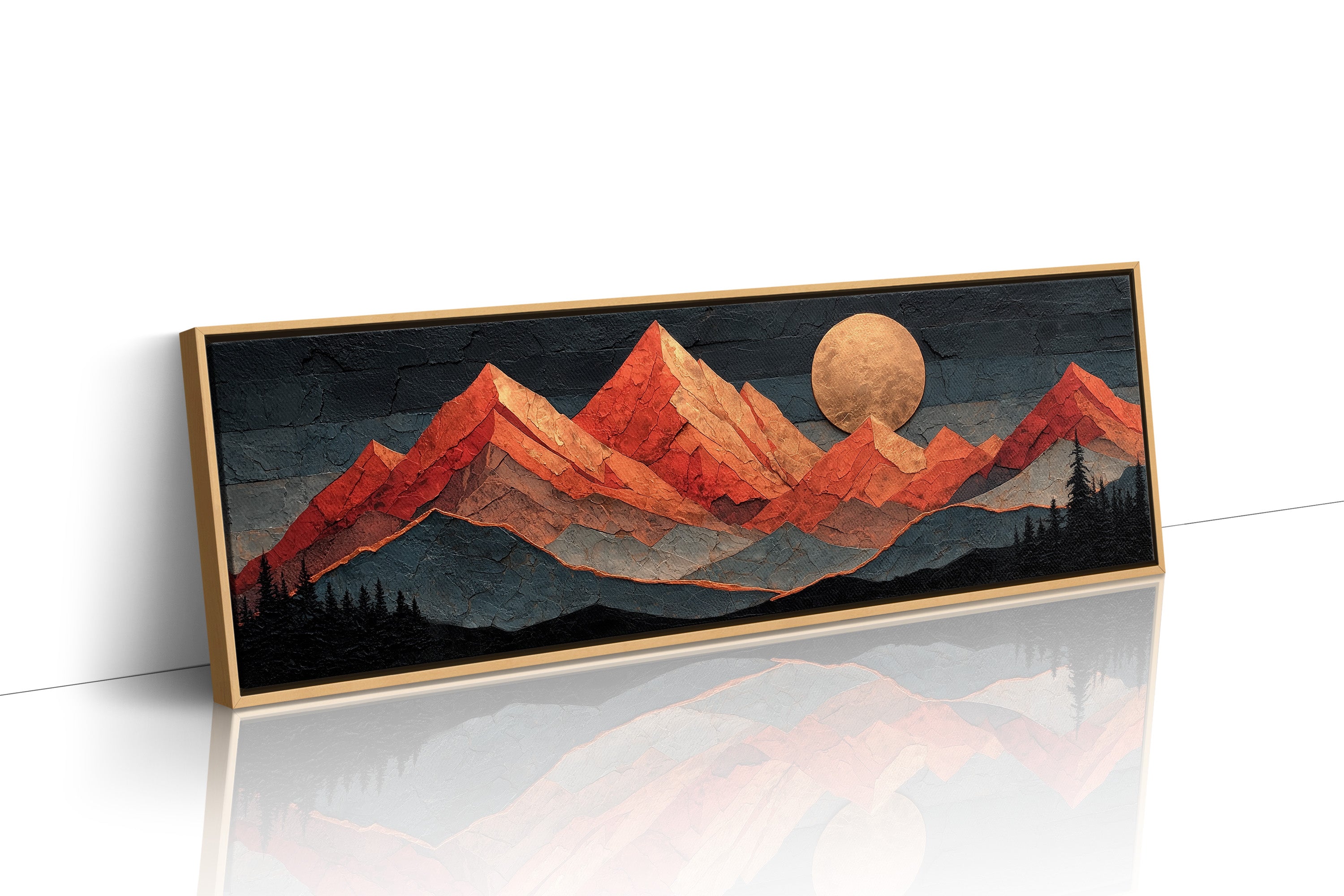 Copper Moonrise Over Ember Peaks