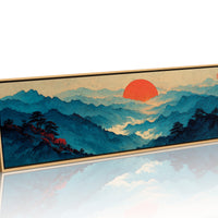 Crimson Sun Over Blue Mountain Seas