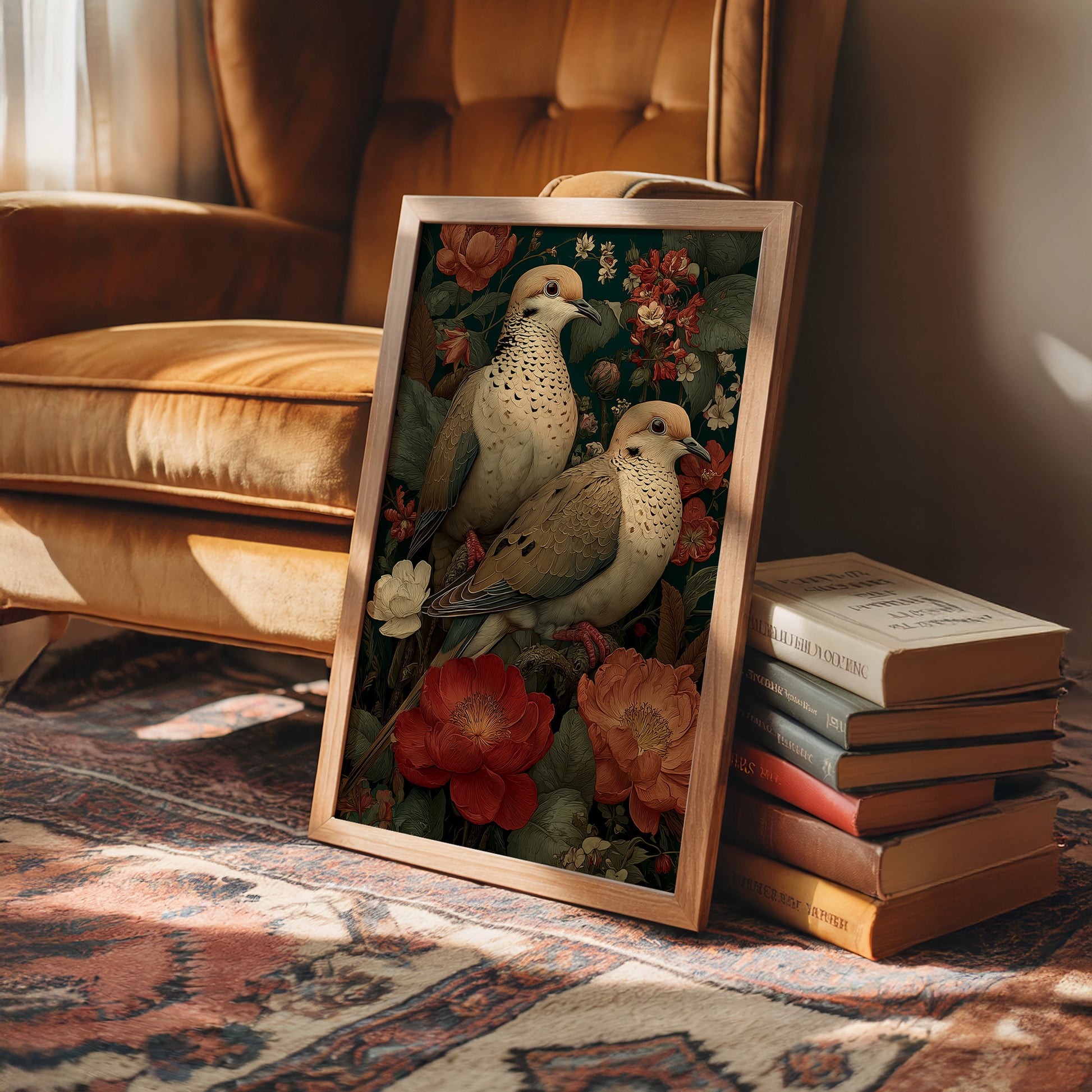 Two Doves Among the Roses