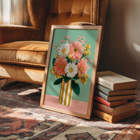 Sunday Flowers in a Striped Vase