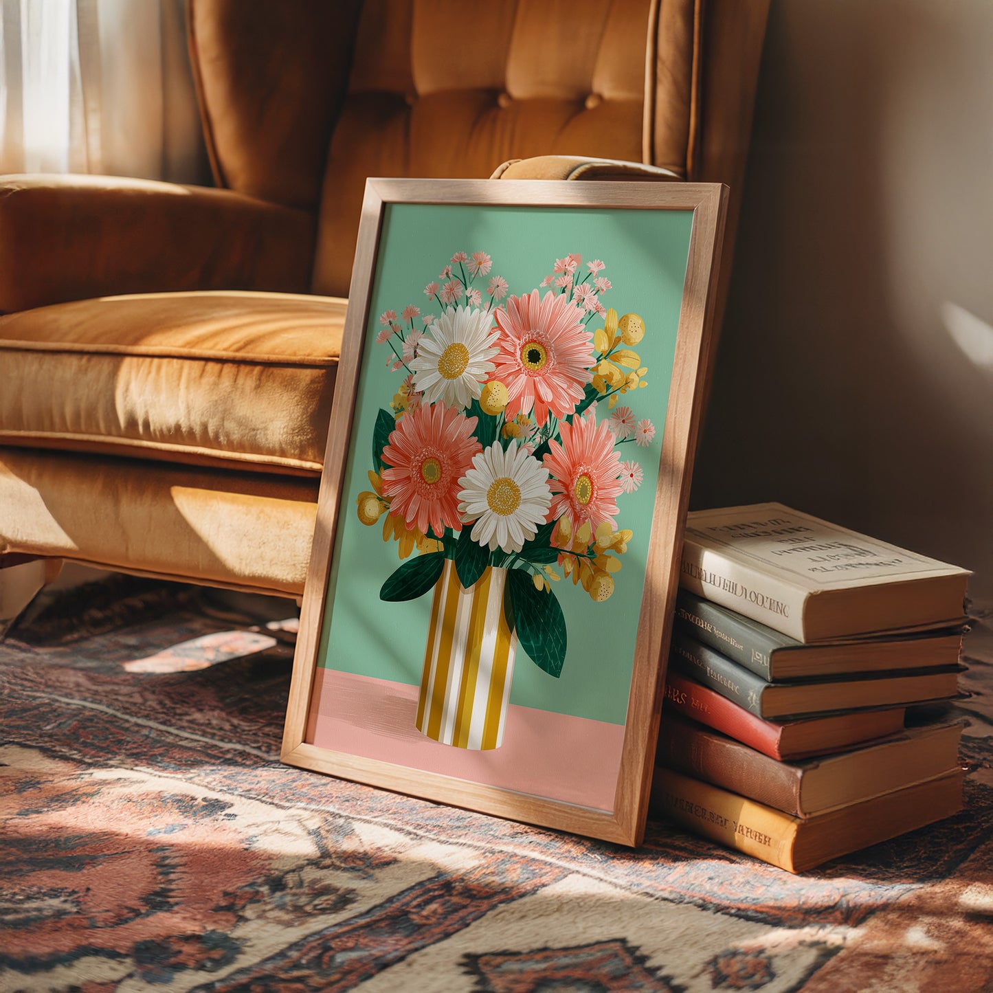 Sunday Flowers in a Striped Vase