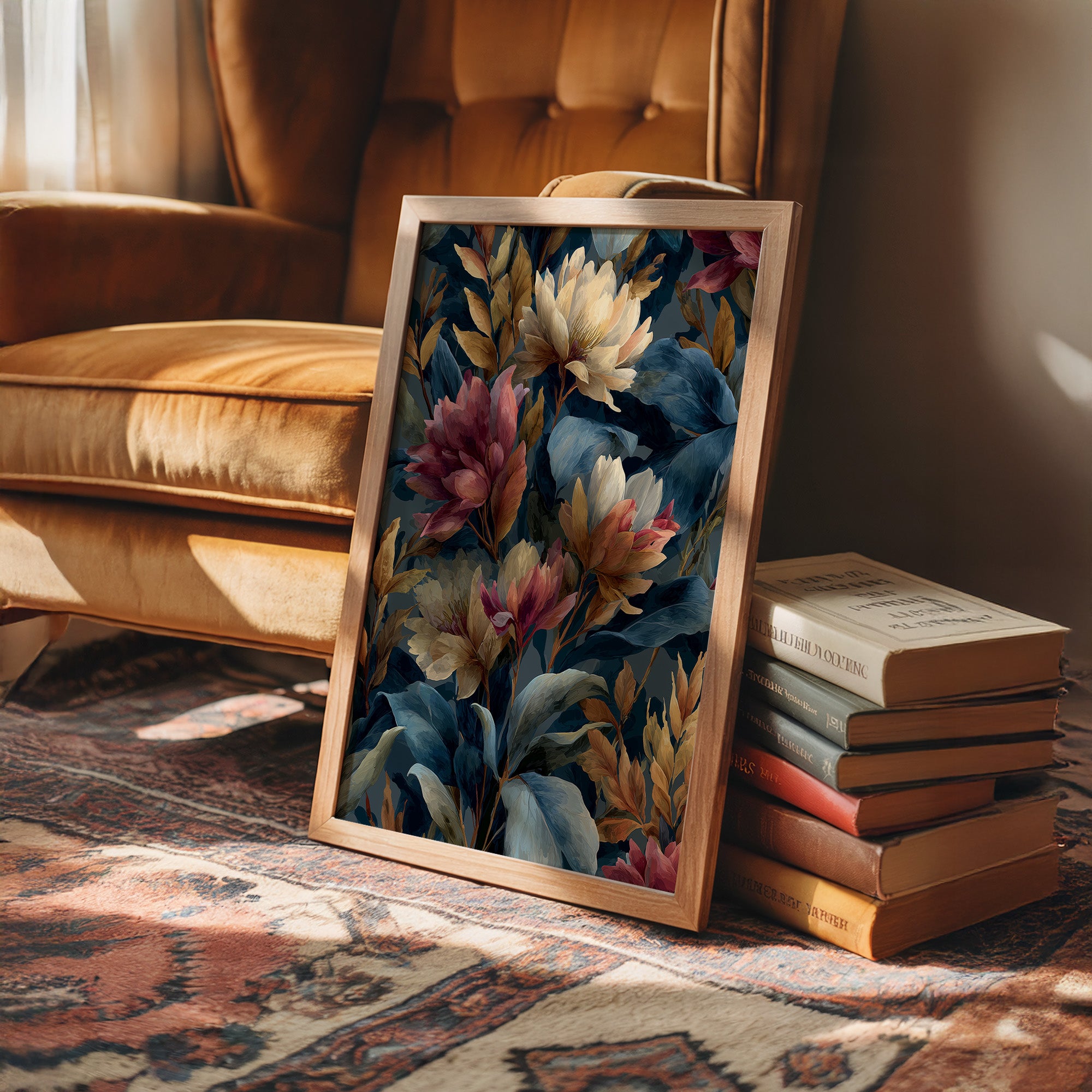 Autumn Magnolias in a Blue Room