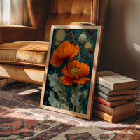Poppies Under a Gold Moon
