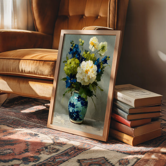 Tuesday Flowers in the Blue Vase