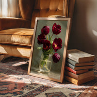 Still Life With Burgundy Tulips