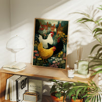 Three Hens and a Cottage Garden