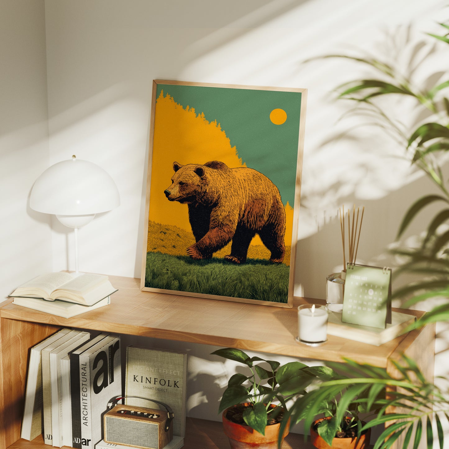 The Grizzly Walks at Dusk
