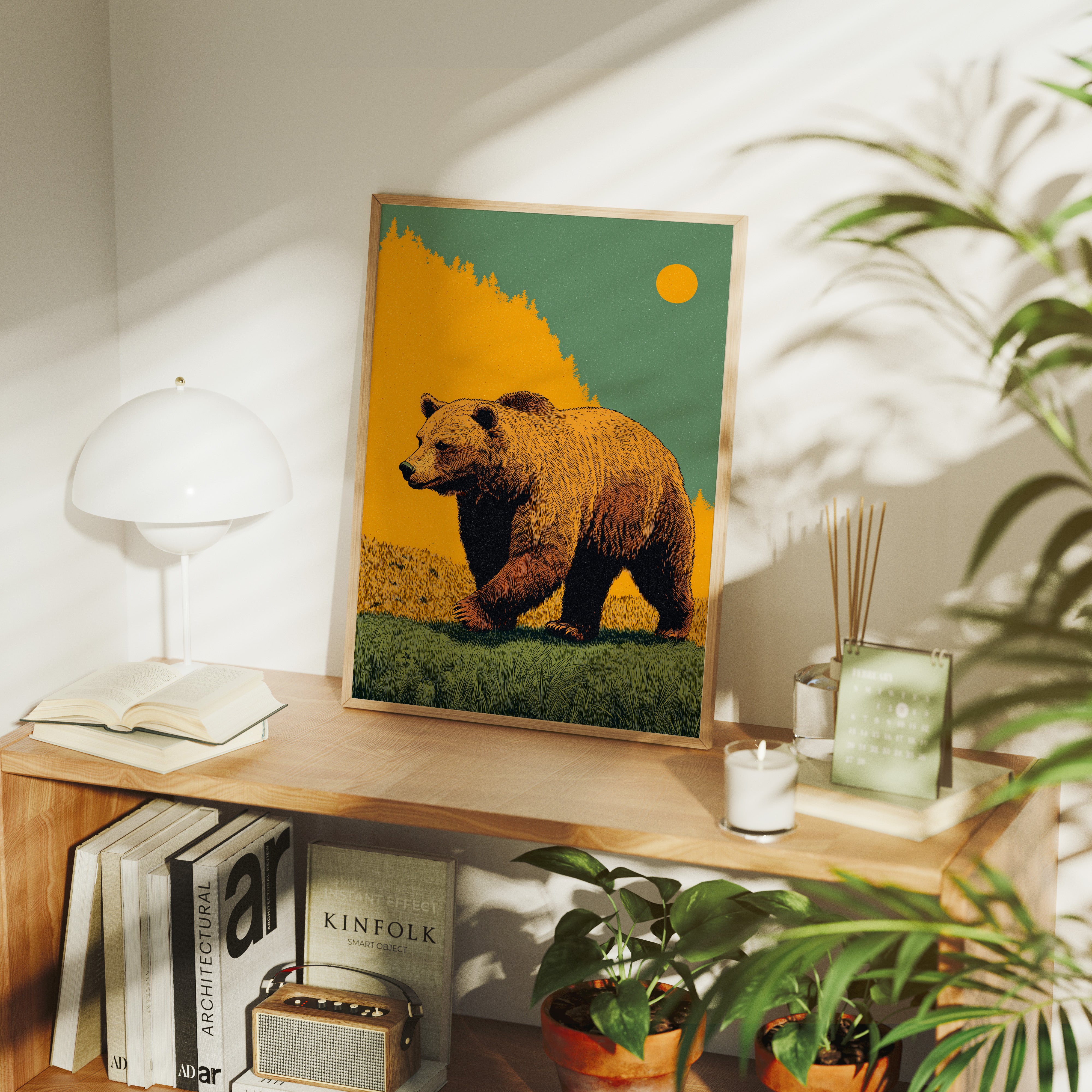 The Grizzly Walks at Dusk