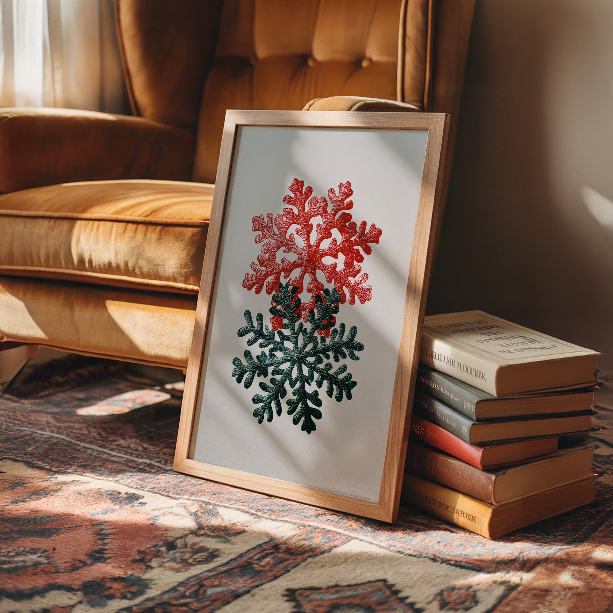 Two Snowflakes, Christmas Colors