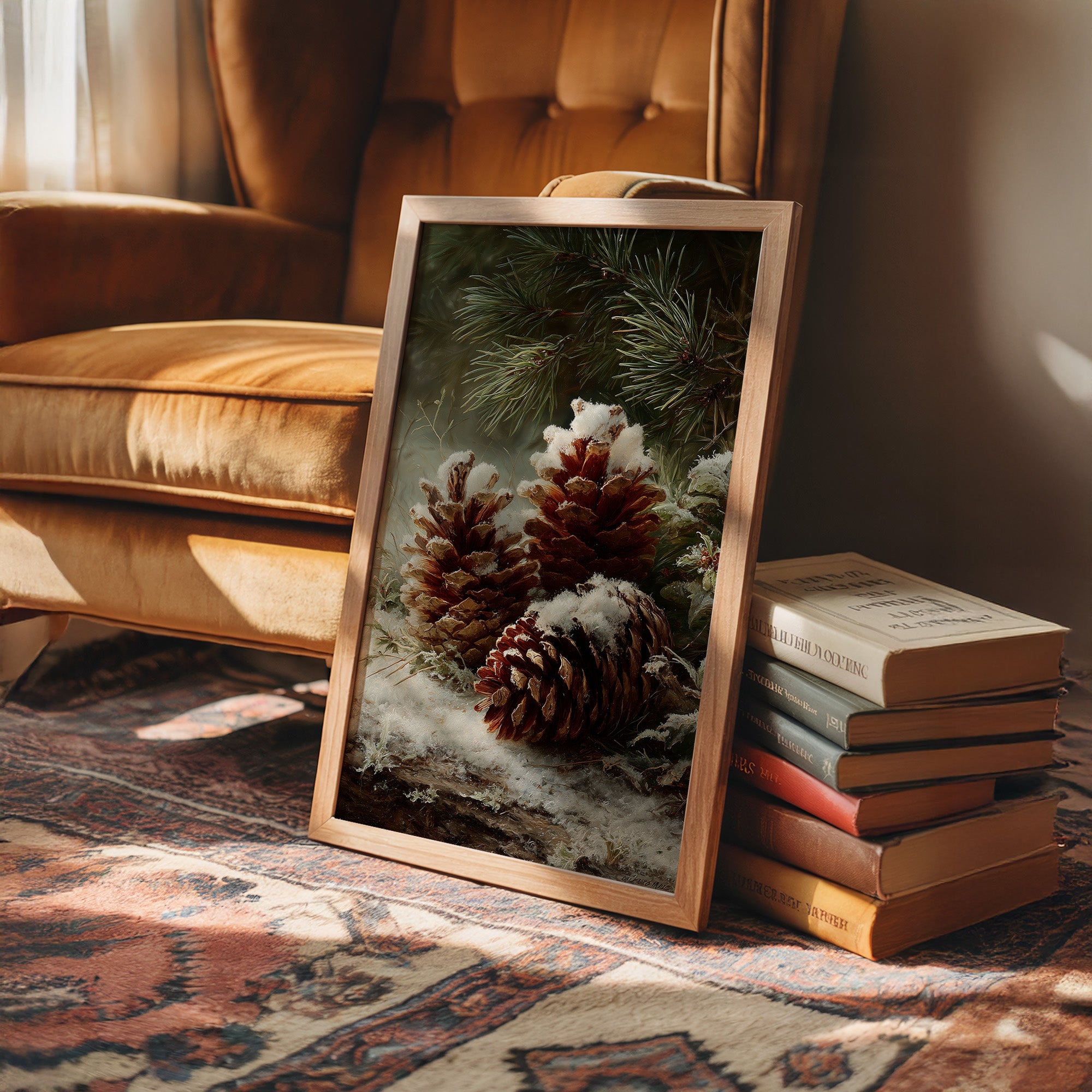 Pinecones Dusted in Snow