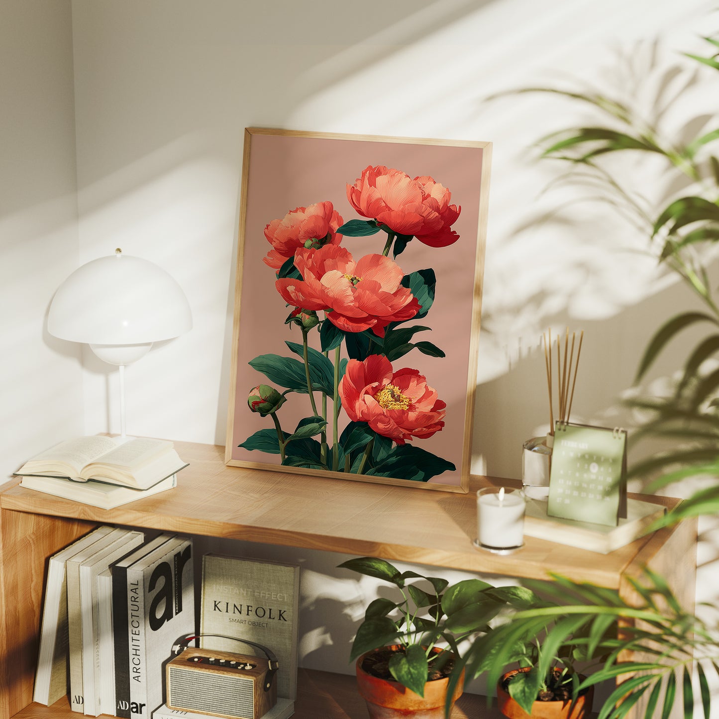 Coral Peonies in Bloom