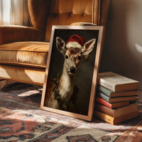 Fawn in a Santa Hat