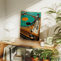 Spinning on Teal Vinyl