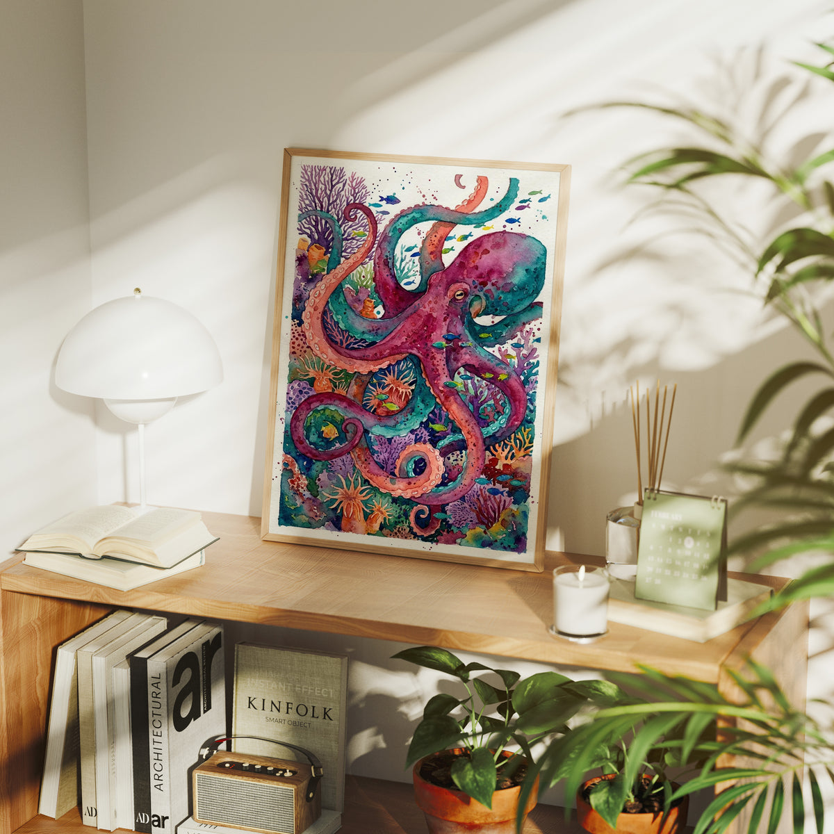 Reef Royalty: Watercolor Octopus Study