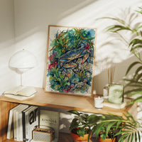Tide Pool Guardian: Watercolor Blue Crab