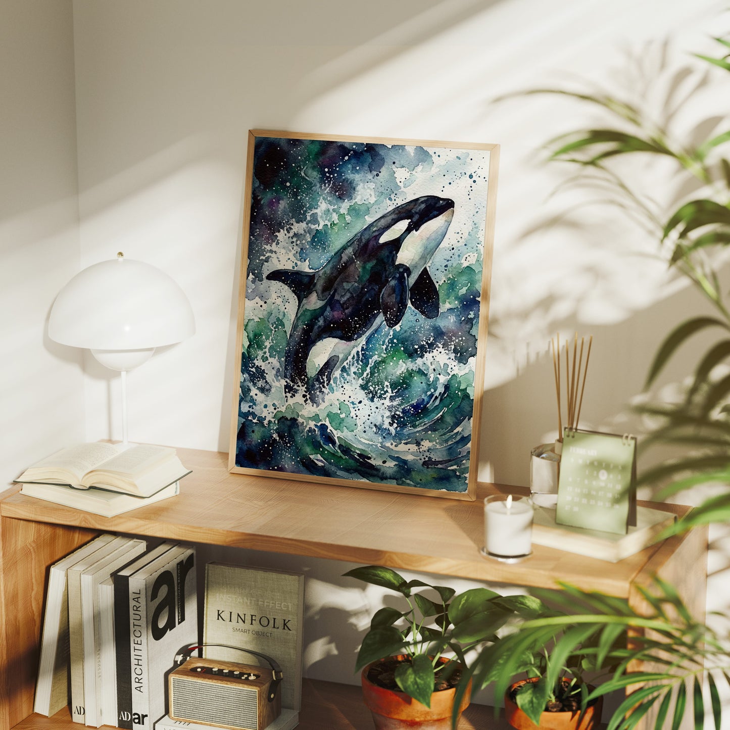 Breach: Watercolor Orca Study