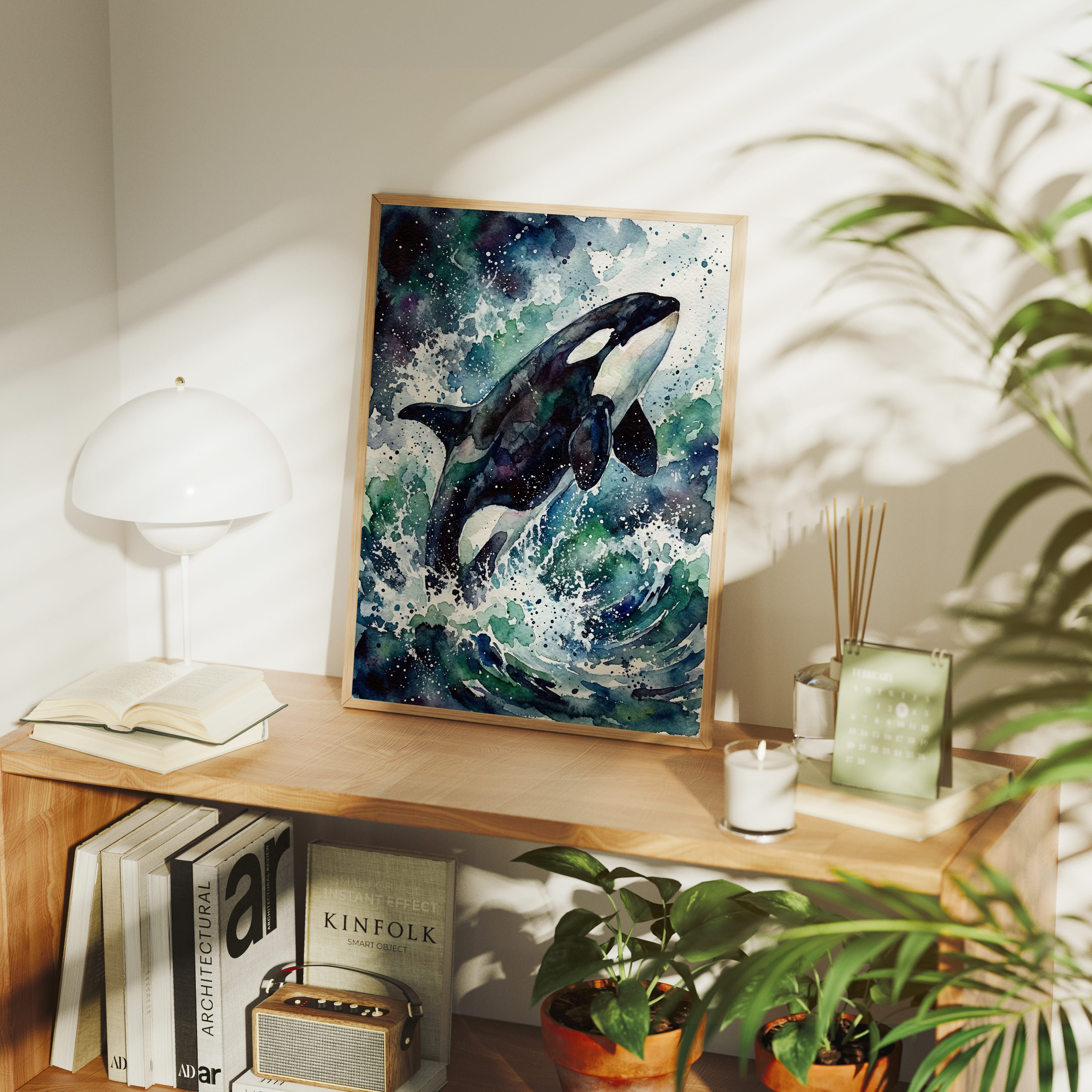 Breach: Watercolor Orca Study