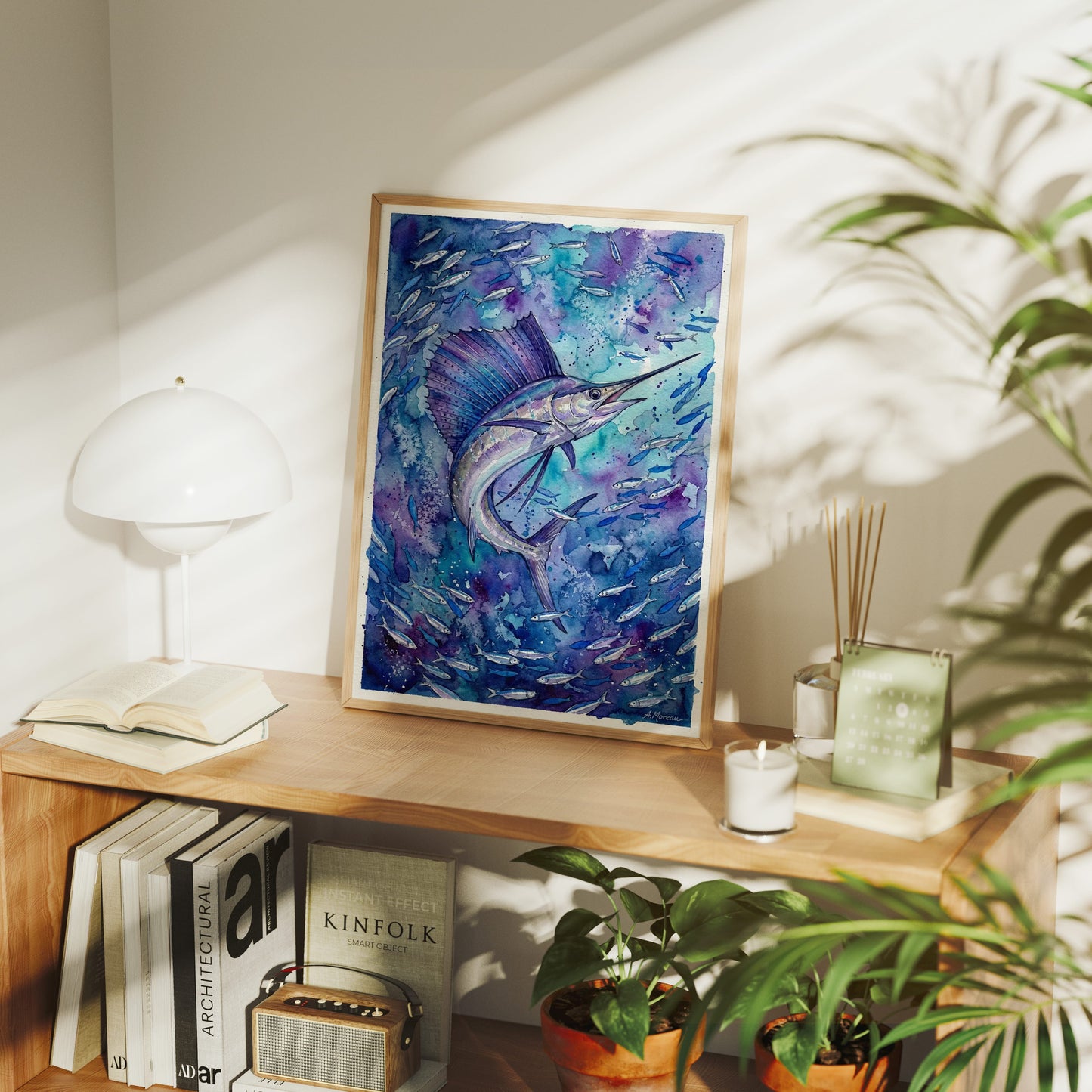 Sail Unfurled: Watercolor Sailfish Study