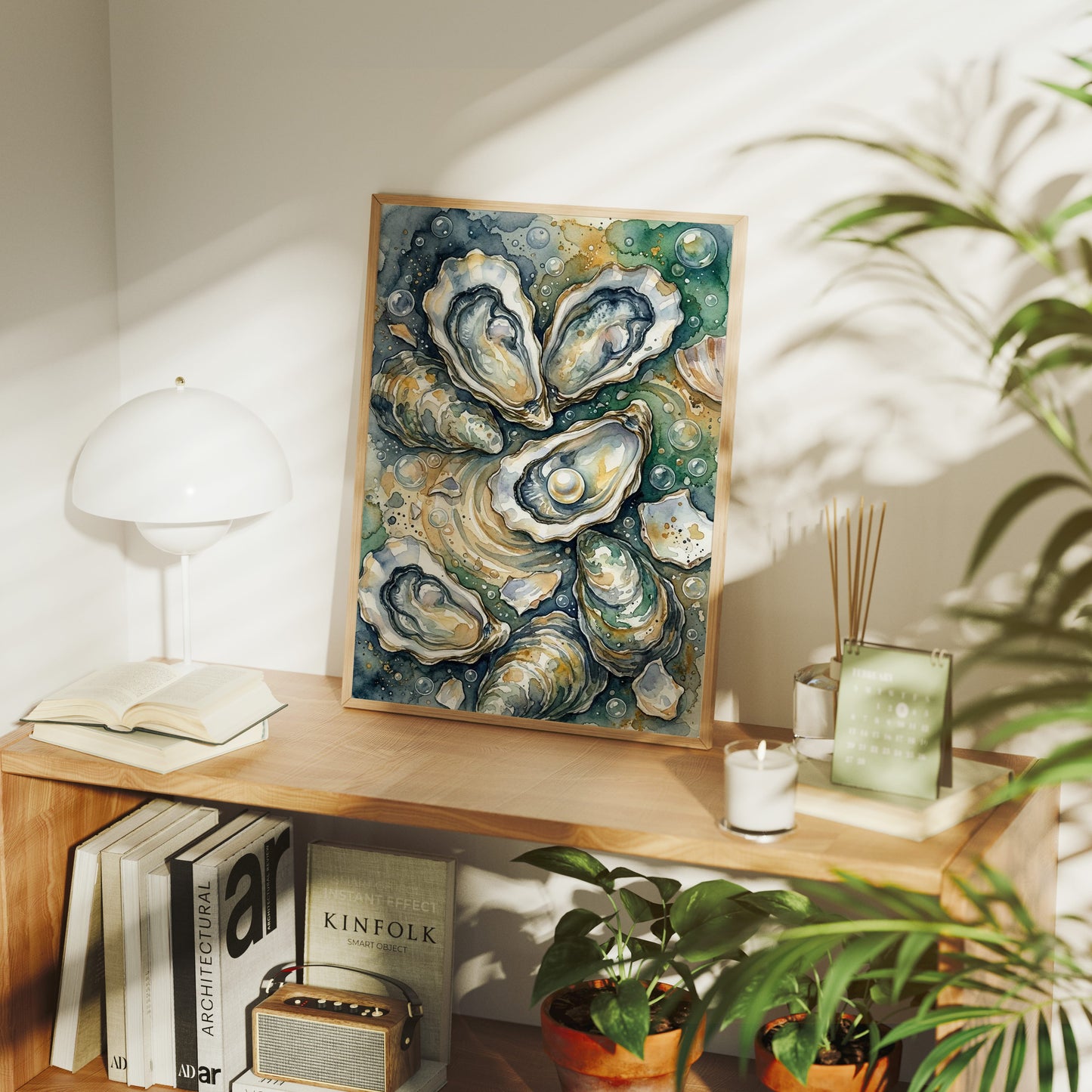 Oyster Bed: Watercolor Pearl Study