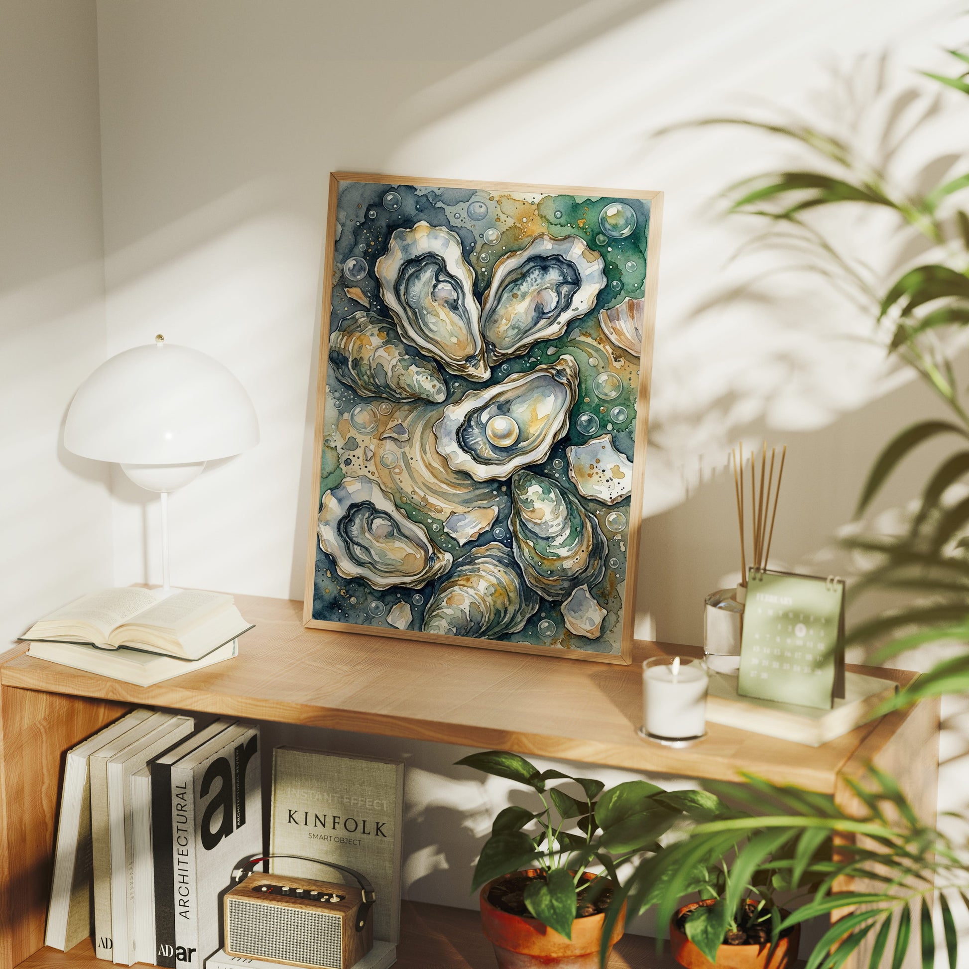 Oyster Bed: Watercolor Pearl Study