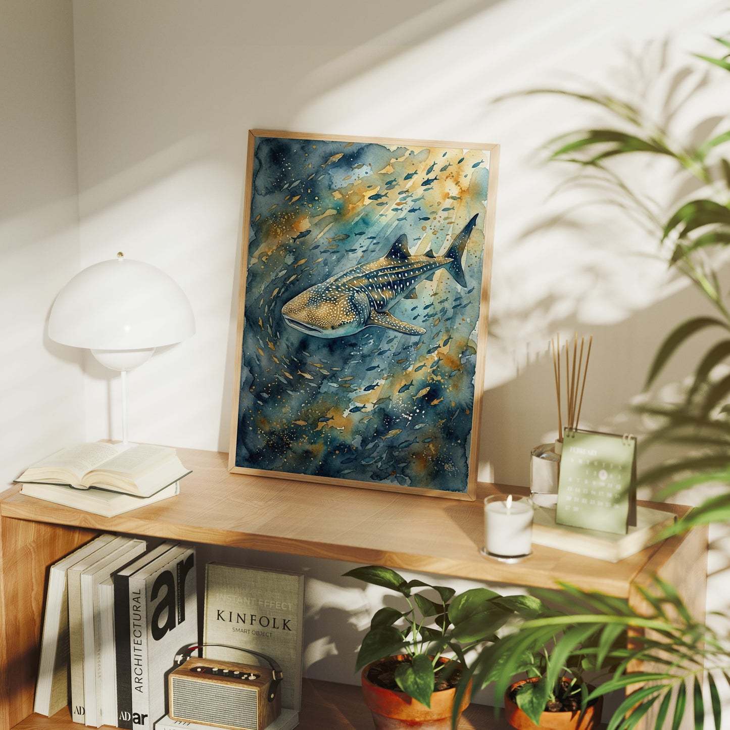 Gentle Giant: Watercolor Whale Shark Study
