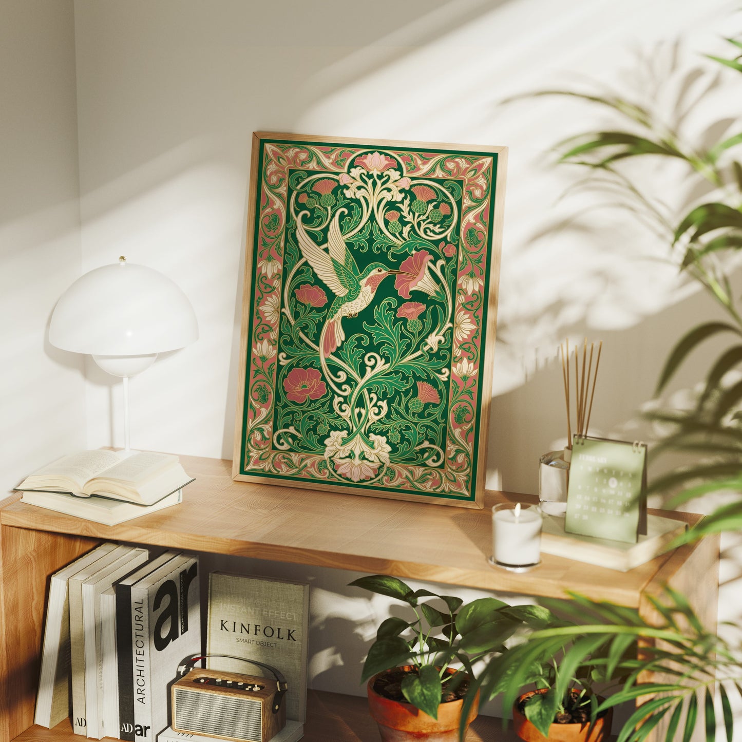 Hummingbird & Morning Glory: Art Nouveau Pattern Study
